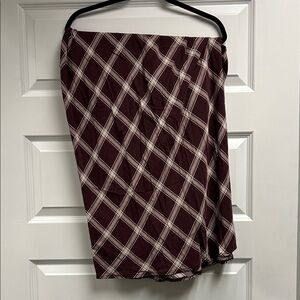 Torrid Burgundy Checkered Pencil Skirt